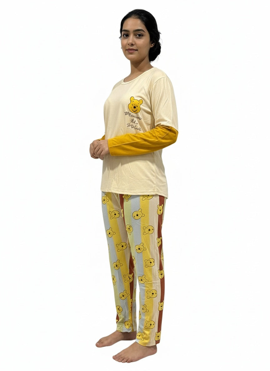 Comfy 2-Piece Print Pajama Set Free Size
