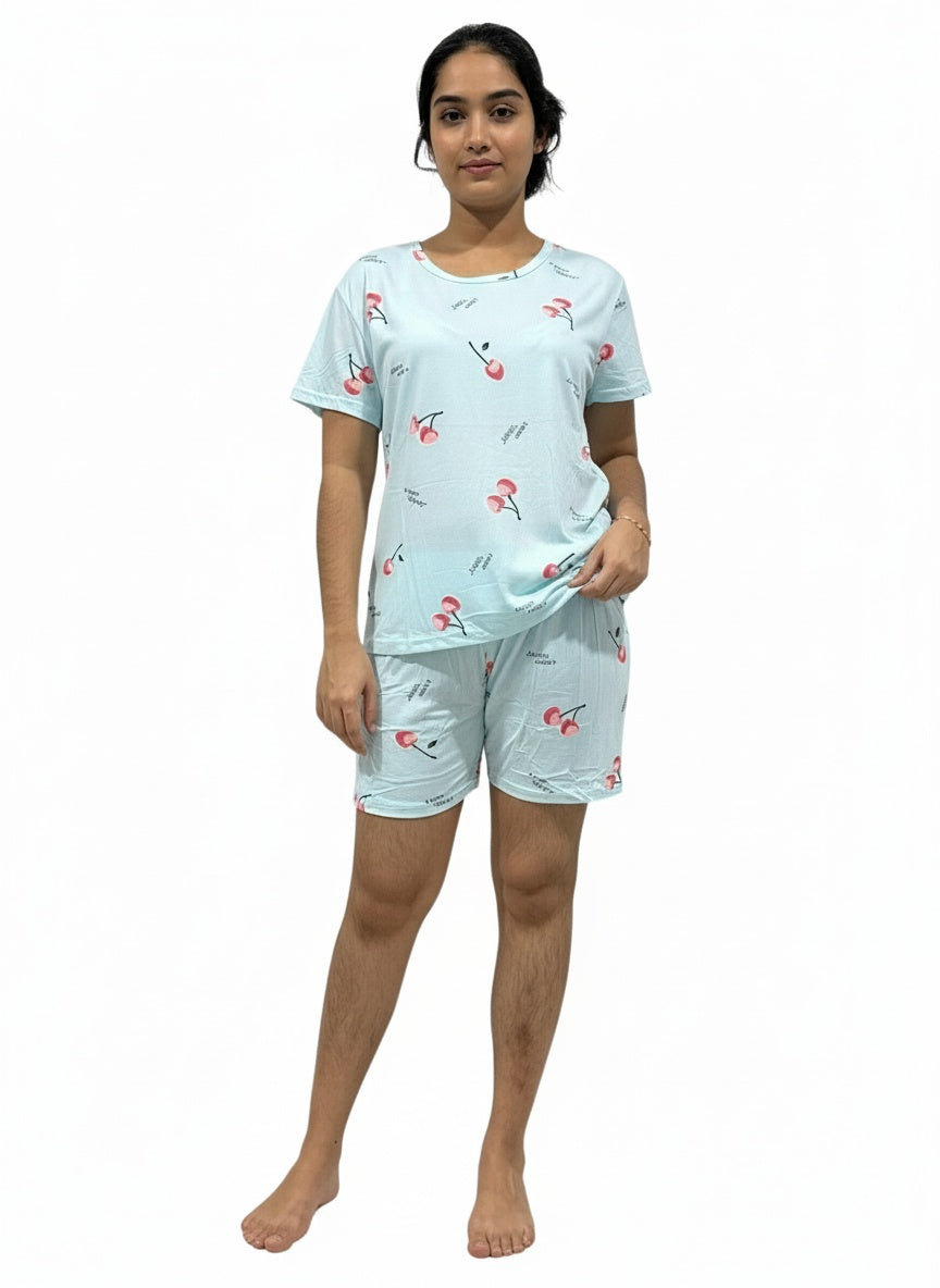 Comfy 2-Piece Print Pajama Set Free Size