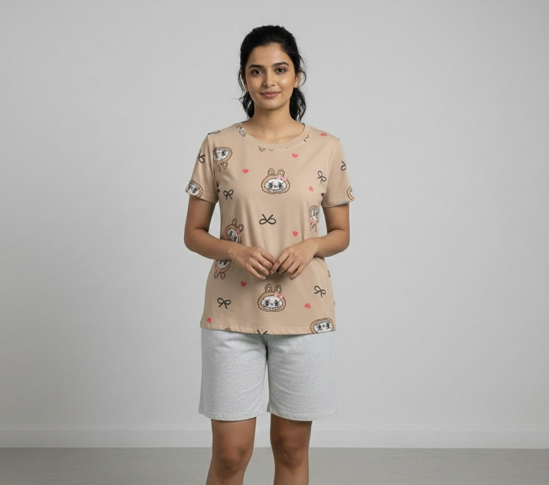 Round Neck Sleepwear T-Shirt