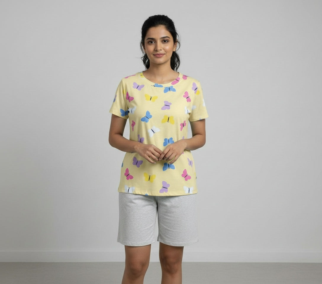 Round Neck Sleepwear T-Shirt