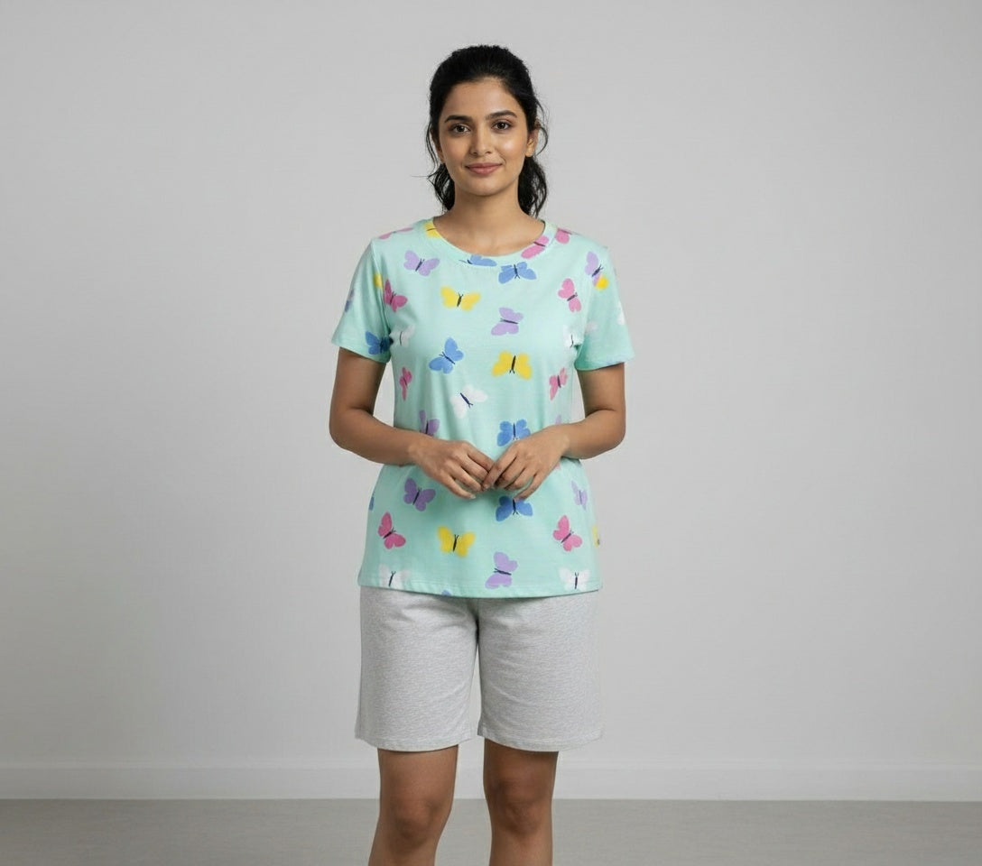 Round Neck Sleepwear T-Shirt