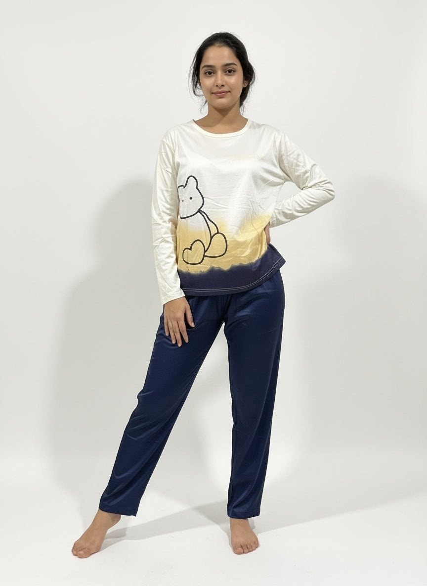 Comfy 2-Piece Print Pajama Set Free Size