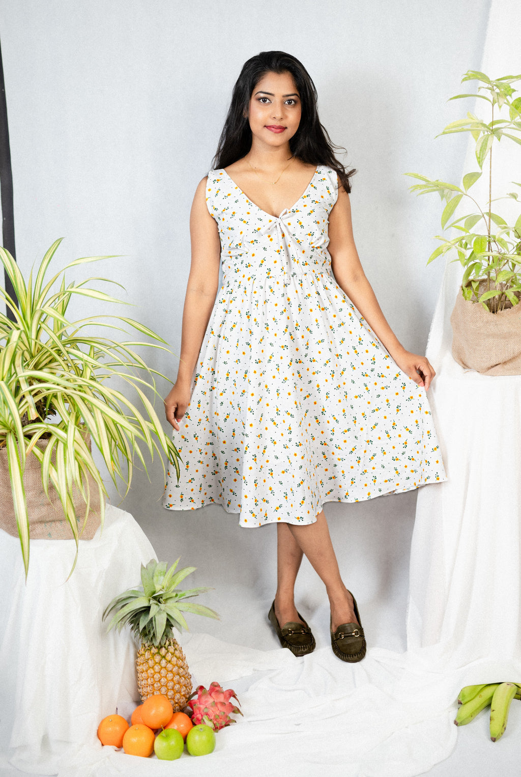 Lemon Drop Sleeveless Midi Dress
