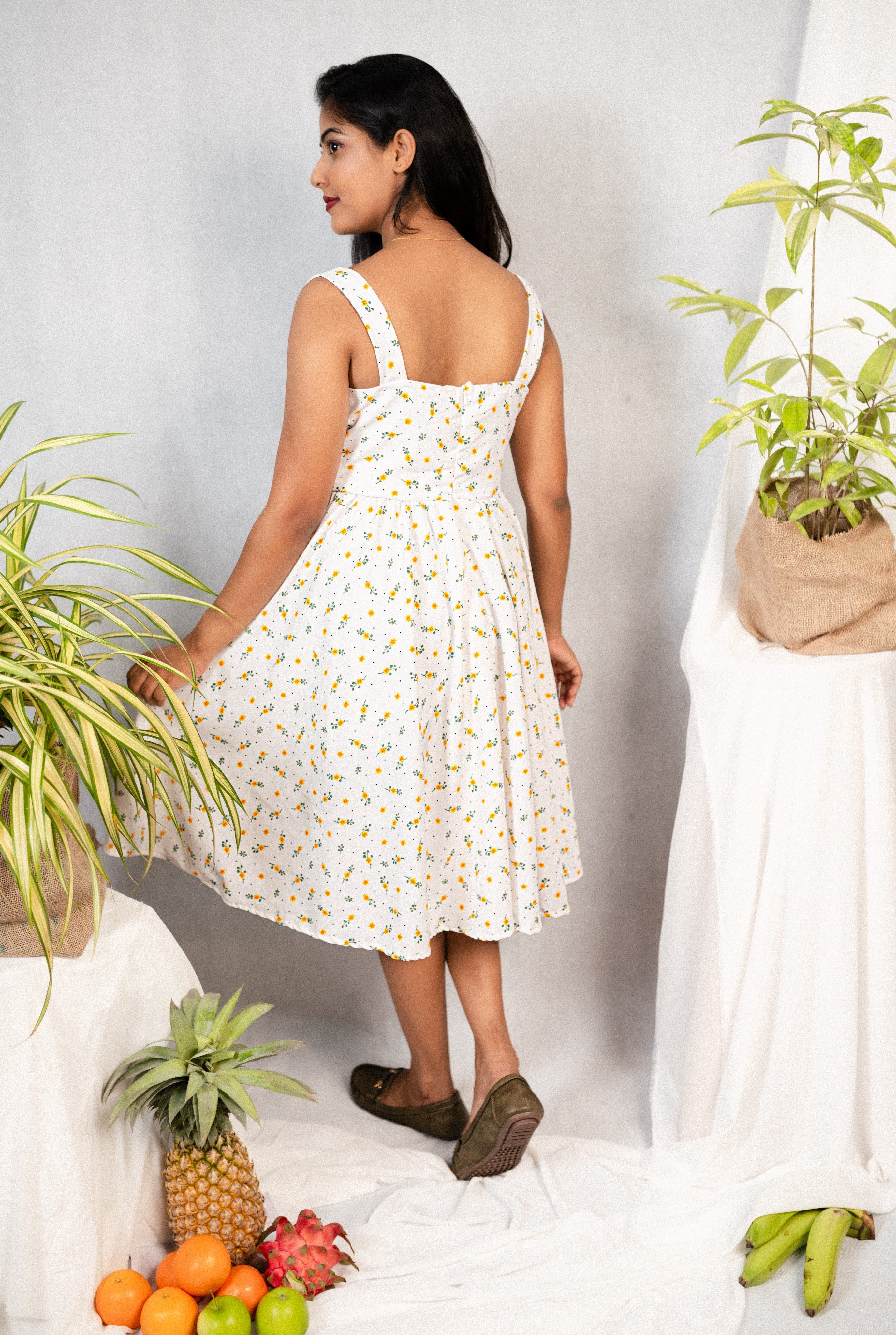 Lemon Drop Sleeveless Midi Dress