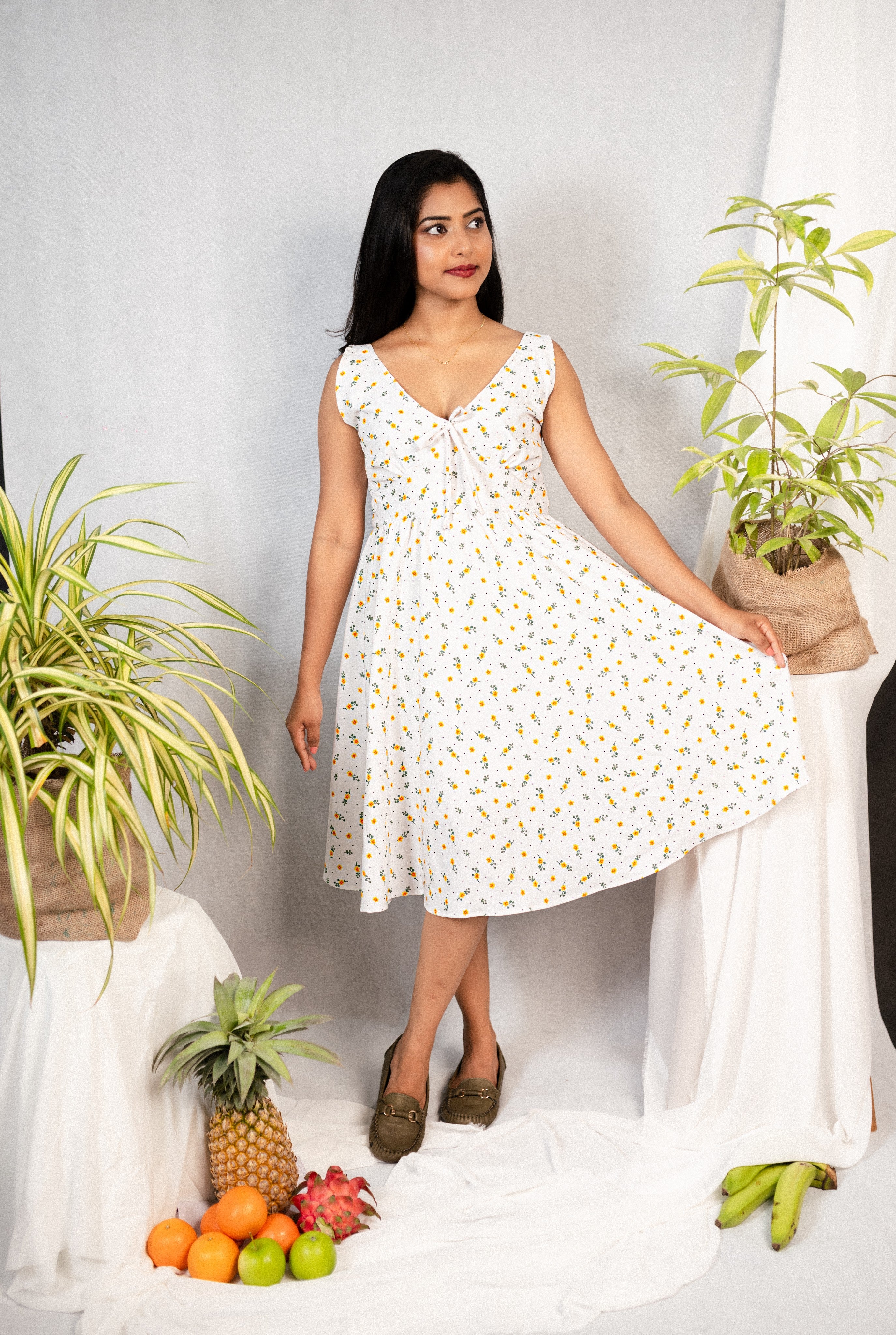Lemon Drop Sleeveless Midi Dress