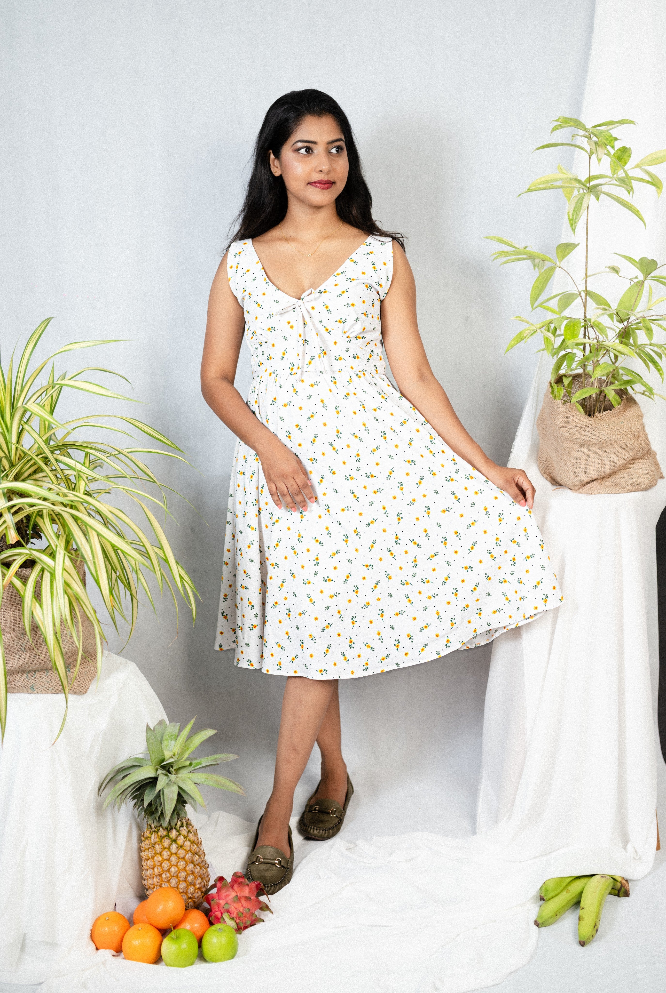 Lemon Drop Sleeveless Midi Dress