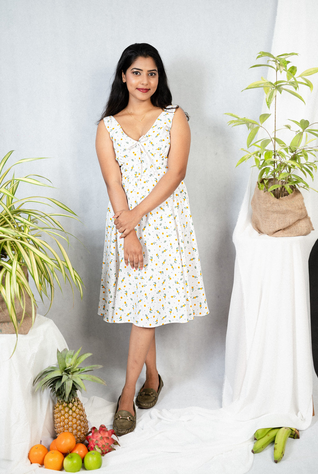 Lemon Drop Sleeveless Midi Dress