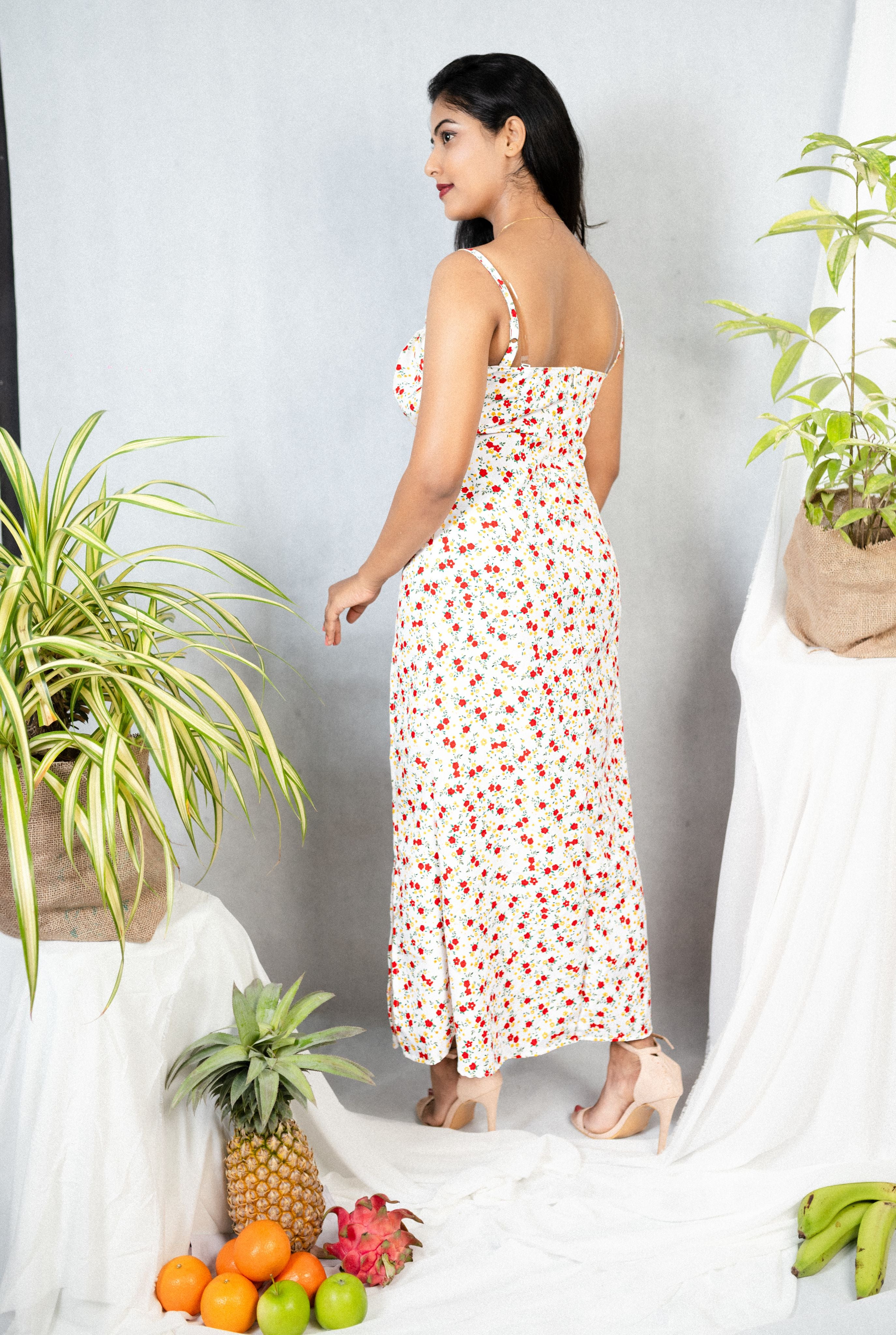 Cherry Crush Slit Midi Dress