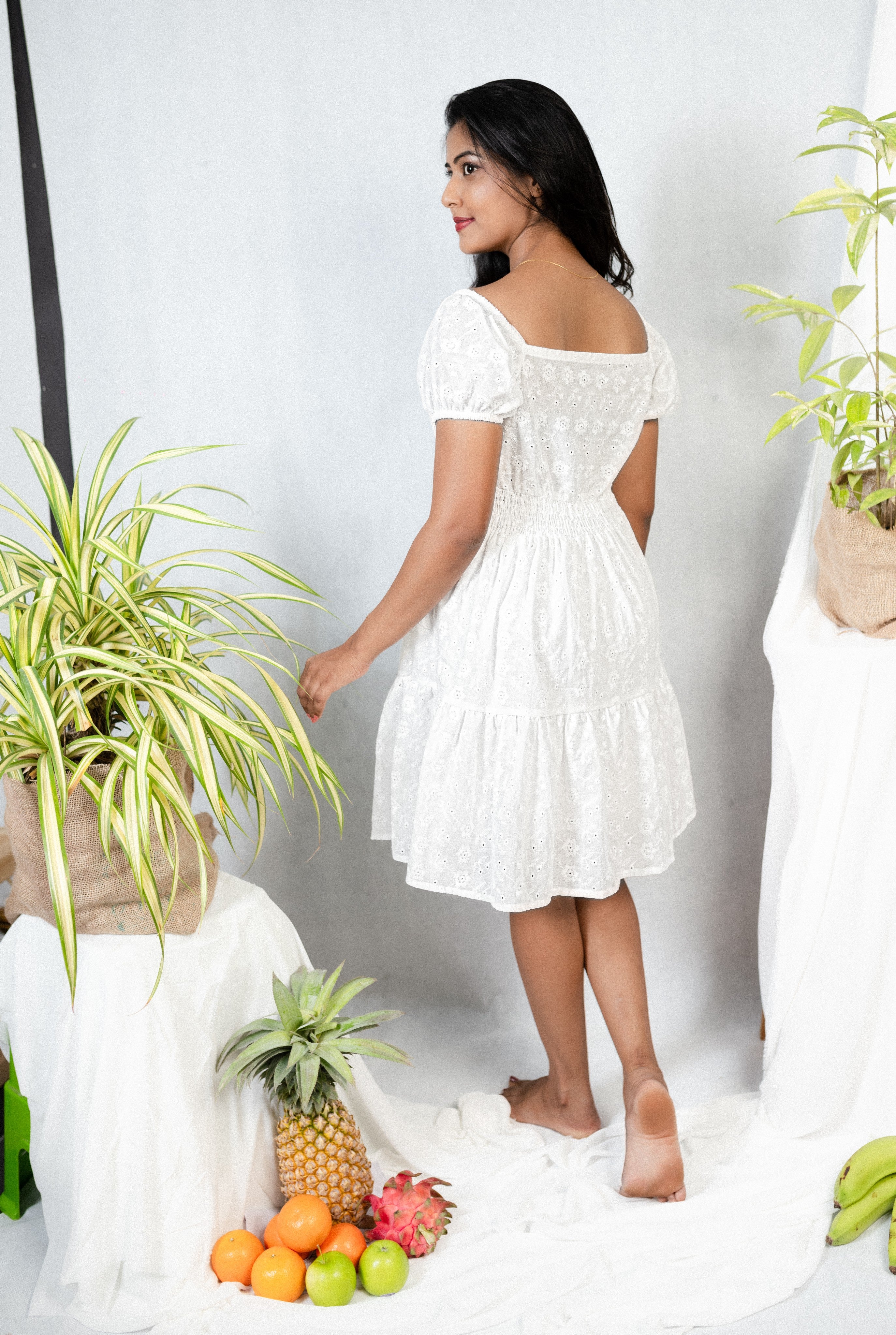 White Dream Eyelet Mini Dress