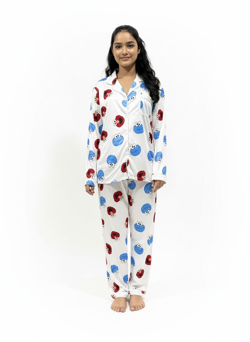 Comfy 2-Piece Print Pajama Set Free Size