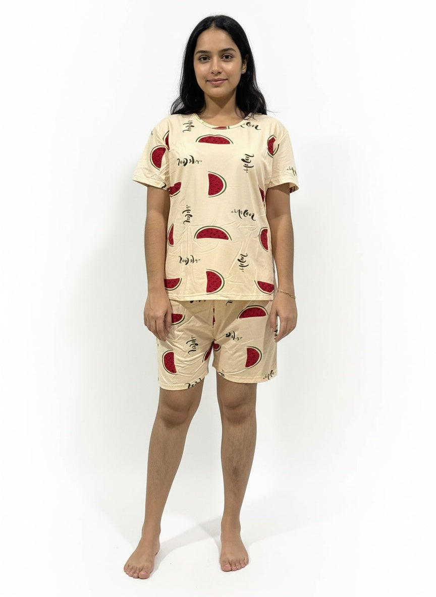 Comfy 2-Piece Print Pajama Set Free Size