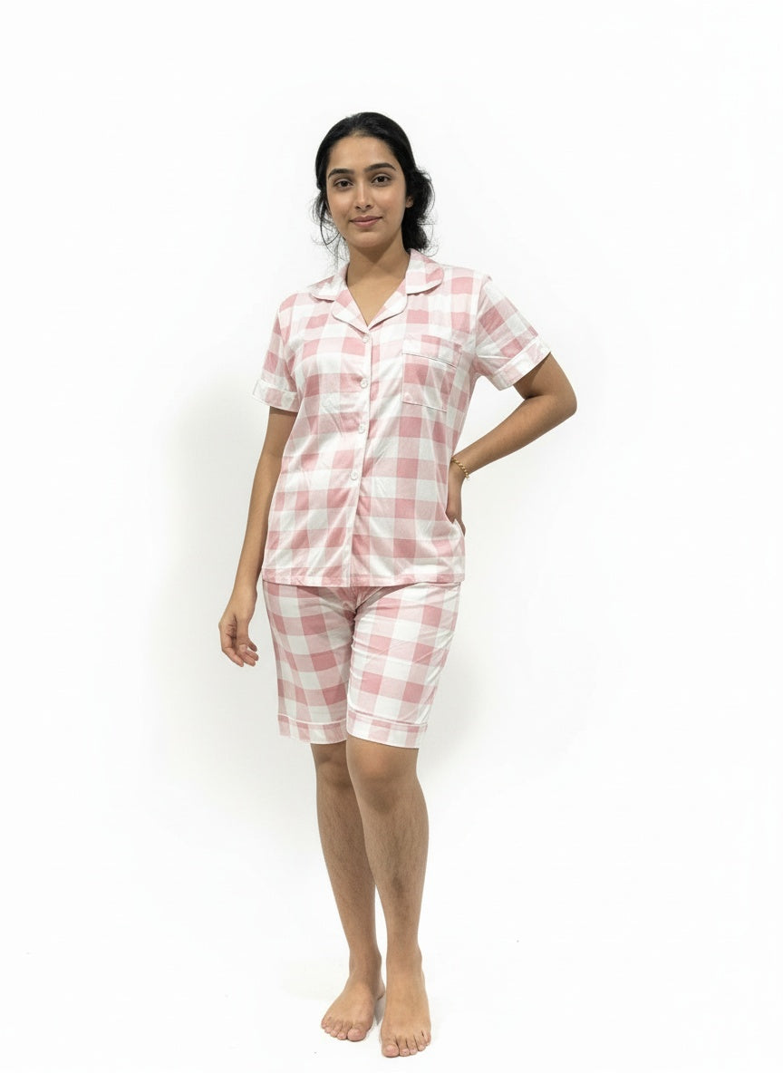 Comfy 2-Piece Print Pajama Set Free Size