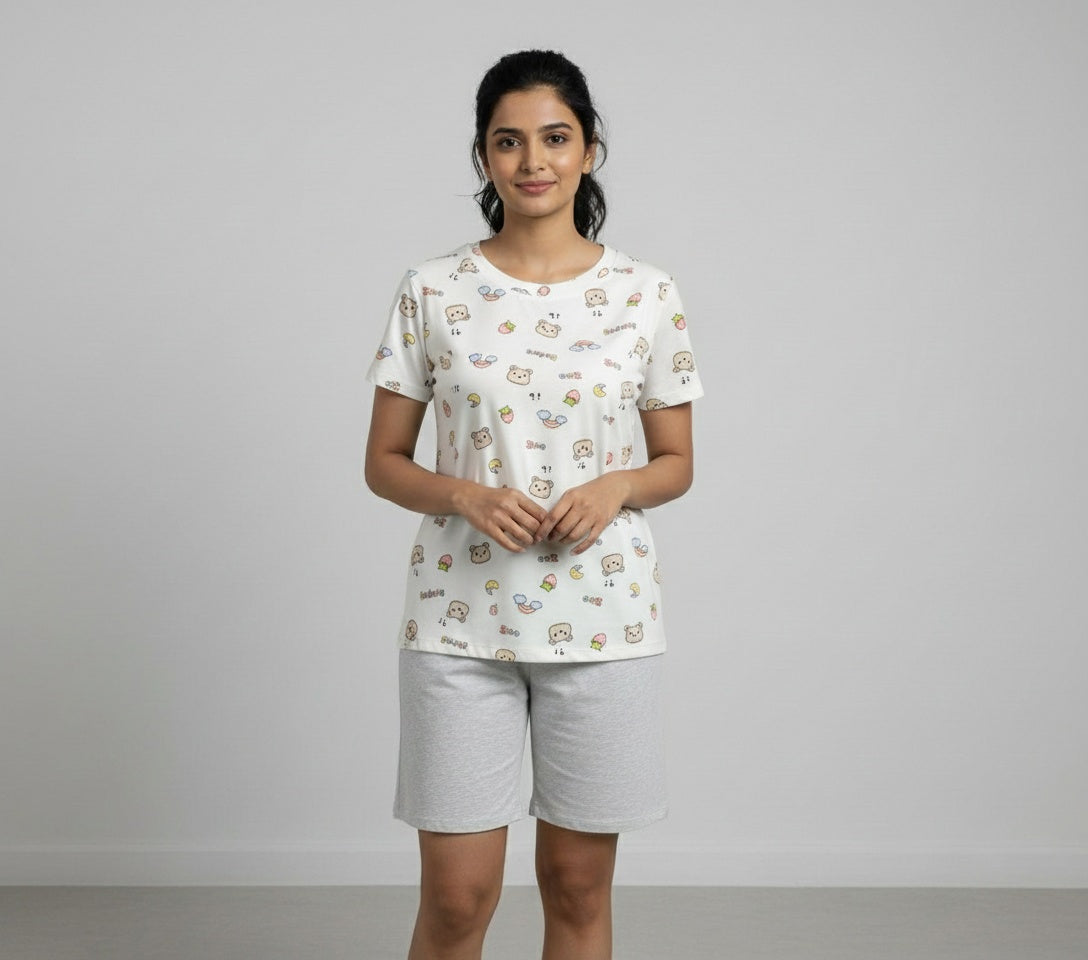 Round Neck Sleepwear T-Shirt